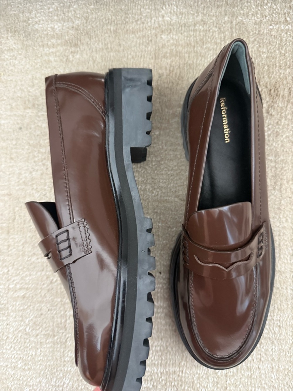 Reformation Agathea chunky loafer - brown never worn